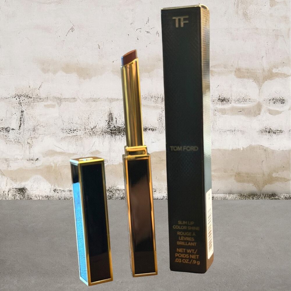 Tom Ford $47 Slim Lip Color Shine in 100 100 100 Rosy Brown NIB